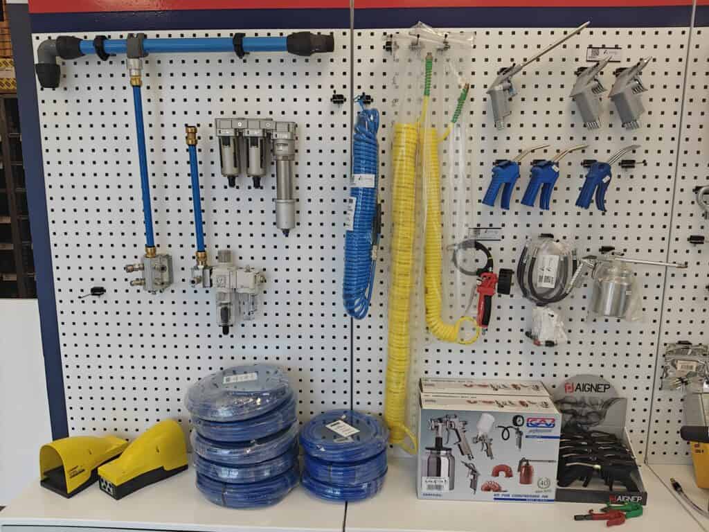 Spirali, raccordi, pistole, tubazioni per aria compressa
