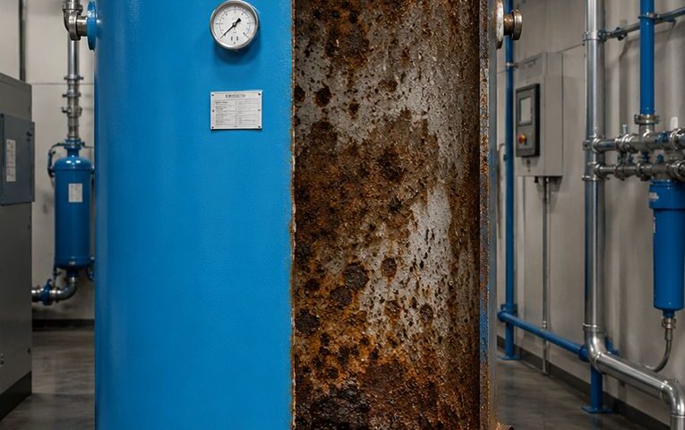Corrosione interna serbatoio aria compressa