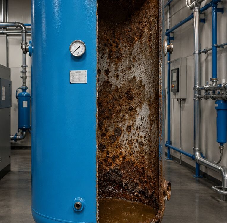 Corrosione interna serbatoio aria compressa